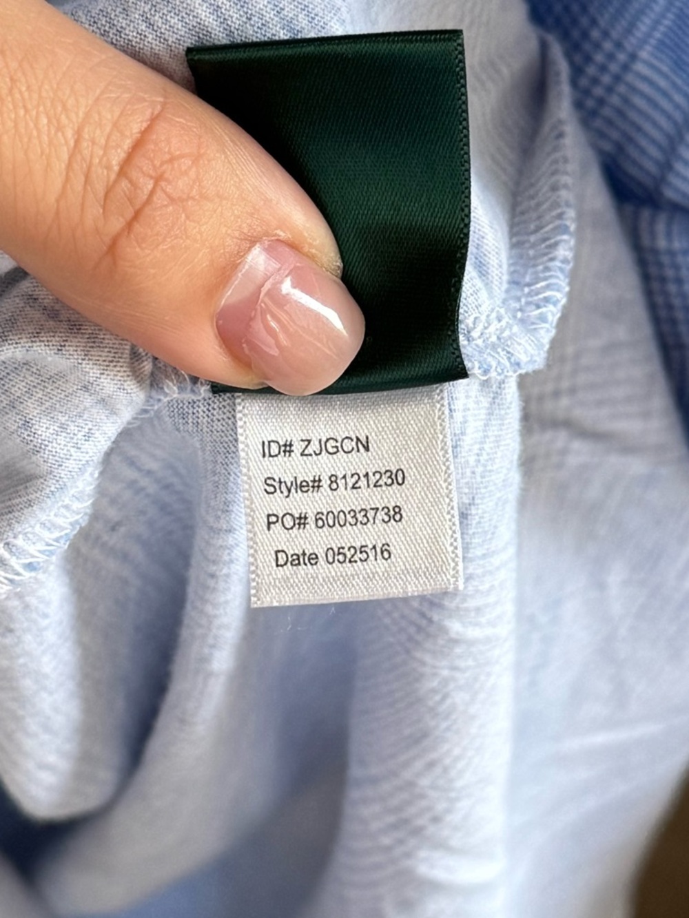 NWOT Lauren Ralph Lauren Light Blue Checked Button-Down Sleep Shirt | Small - Picture 7 of 7